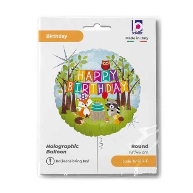 Balloon Foil 45cm Woodland Birthday