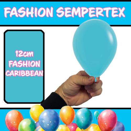Latex Balloon 12cm Fashion Caribbean Blue Pk 50