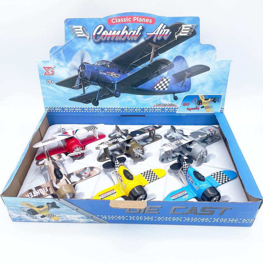 Toy Pull Back Classic Plane 13cm Assorted Designs Deluxe Die Cast Each