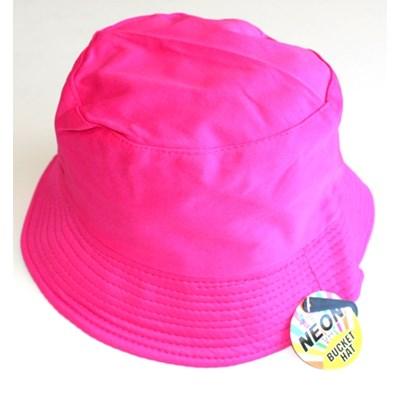 Costume Hat Bucket 1980s Neon Pink