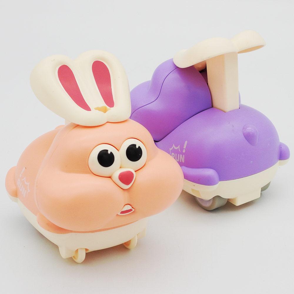 Novelty Toy Push and Go Rabbit/Bunny 8cm (Assorted Colours)