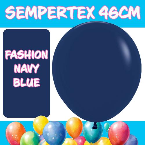 Balloons 46cm Fashion Navy Blue Sempertex Pk 6