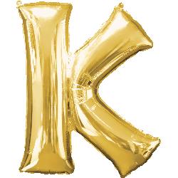 Balloon Foil Letter K Gold 86cm - Discontinued Line Last Chance To Buy