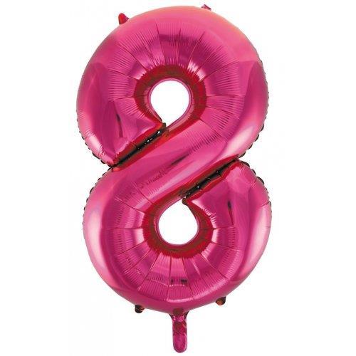 Balloon Foil Megaloon Number 8 Hot Pink  86cm