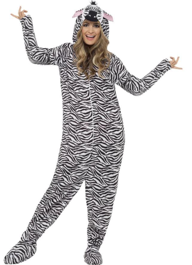 Costume Adult Animal Zebra Black And White Large