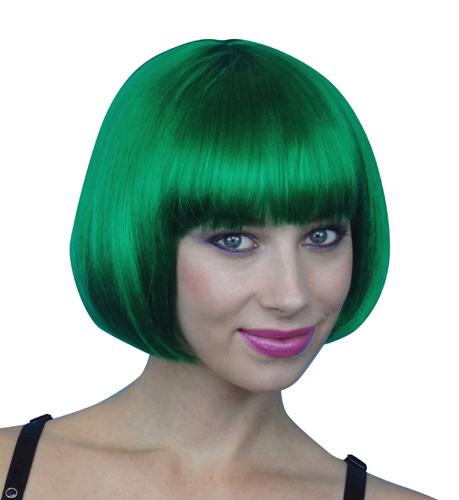 Wig Bob Neon Green Short Deluxe Chin Length Costume Accessory