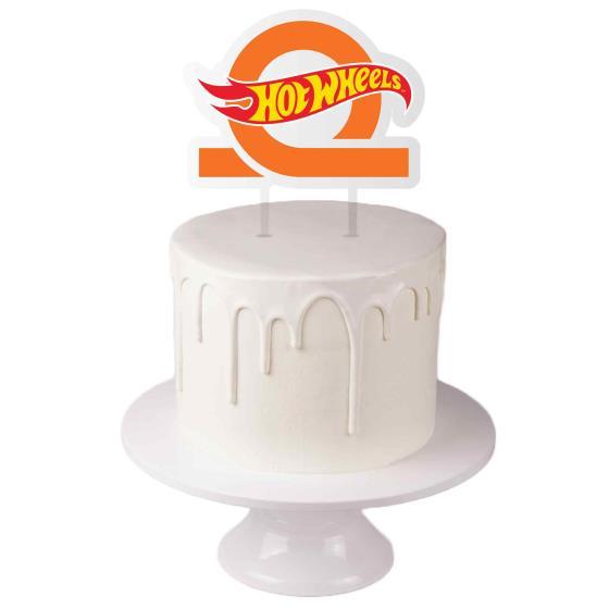 Hot Wheels Large Cake Topper/Pick Decoration Printed Acrylic