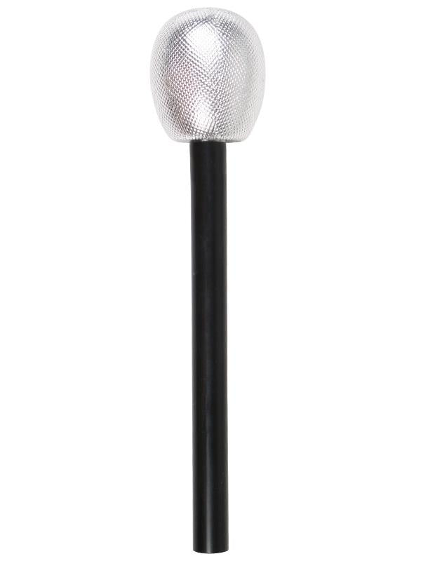 Microphone Metallic Silver 27cm Costume Accessory Toy