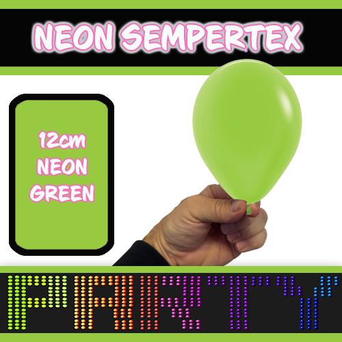 Latex Balloon 12cm Neon Green Pk 50 Sempertex