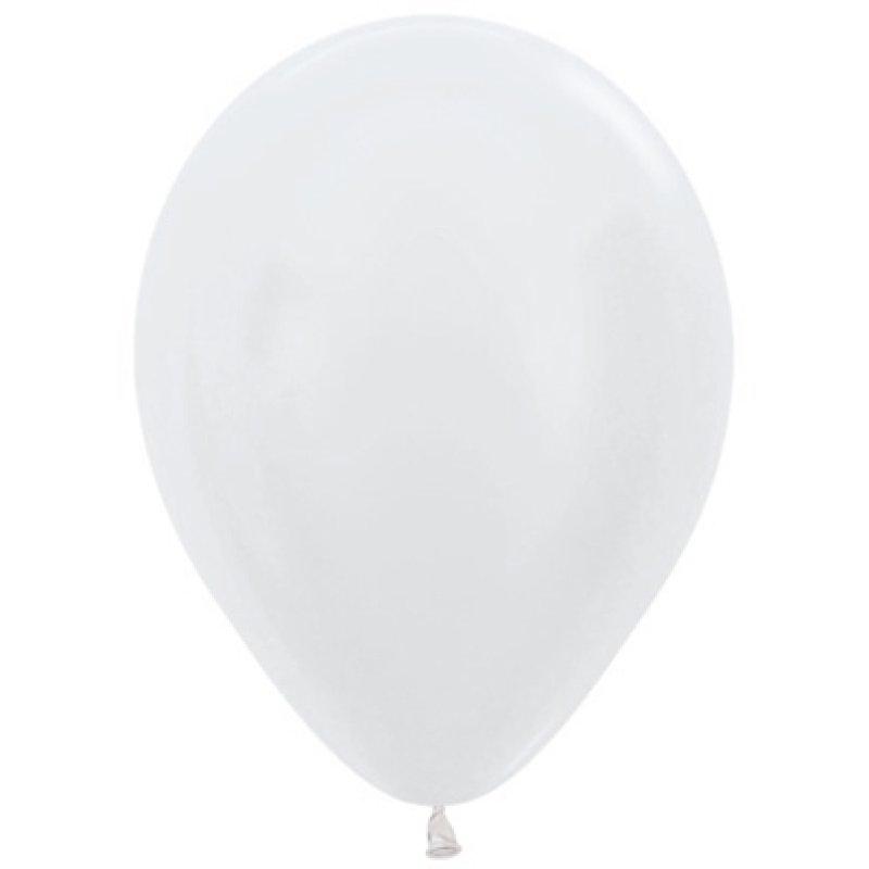 Latex Balloons 30cm Satin White Pk 100