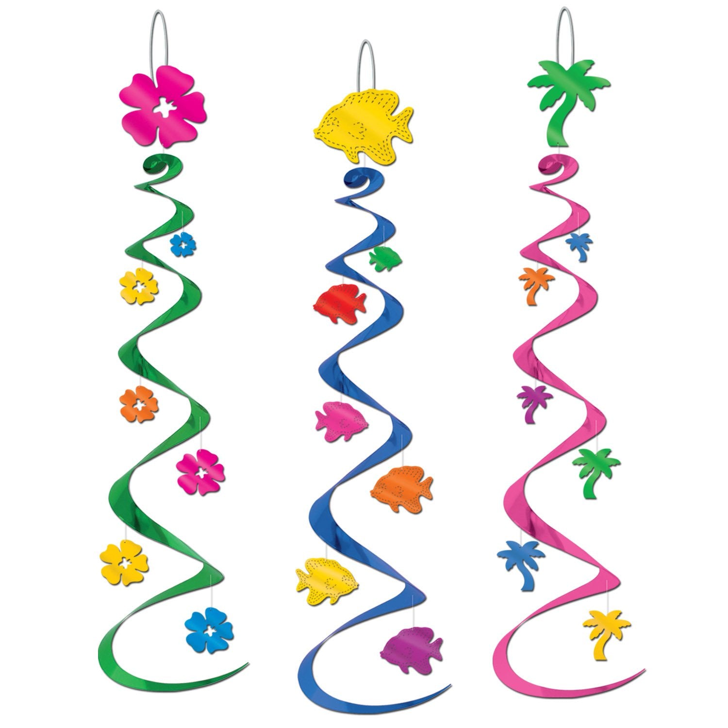 Hanging Whirls Luau Aloha Tropical Hawaiian Pk/6