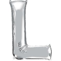 Balloon Foil Letter L Silver 86cm - Discontinued Line Last Chance To Buy