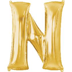 Balloon Foil Letter N Gold 86cm - Discontinued Line Last Chance To Buy