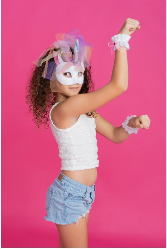 Animal Costume Set Mask & Cuffs Unicorn Rainbow