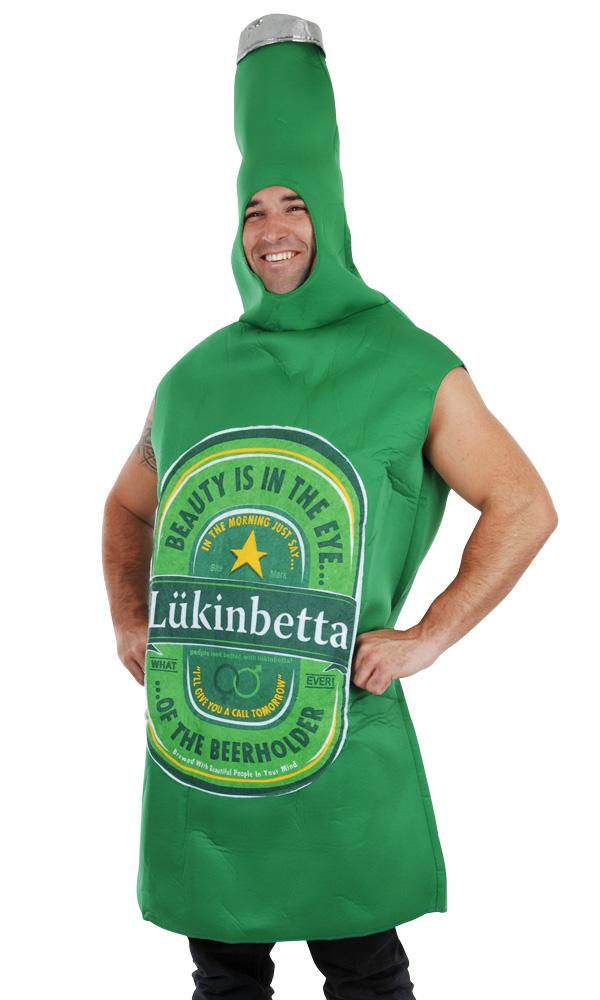 Costume Adult Lukinbetta Green Beer Bottle One Size