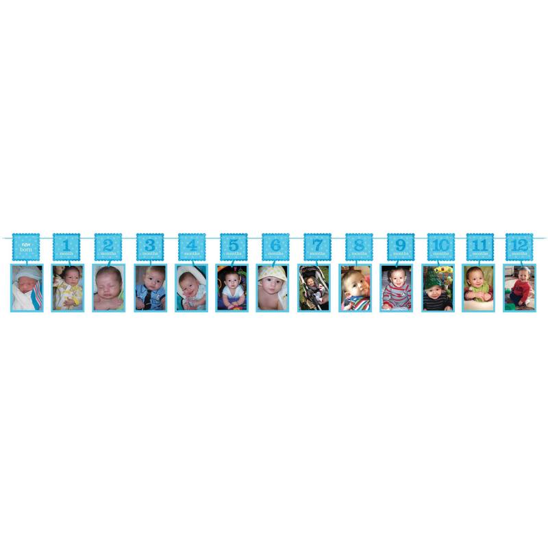 1st First Birthday Boy Photo Garland - Discontinued Line Last Chance To Buy