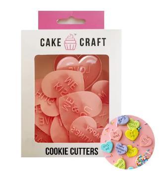 Cookie Cutters Love Heart Messages Set Pk/8 Cake Craft