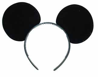 Mouse Ears Black On Headband Delxue