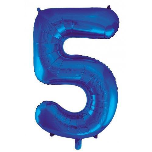 Balloon Foil Megaloon Number 5 Blue 86cm