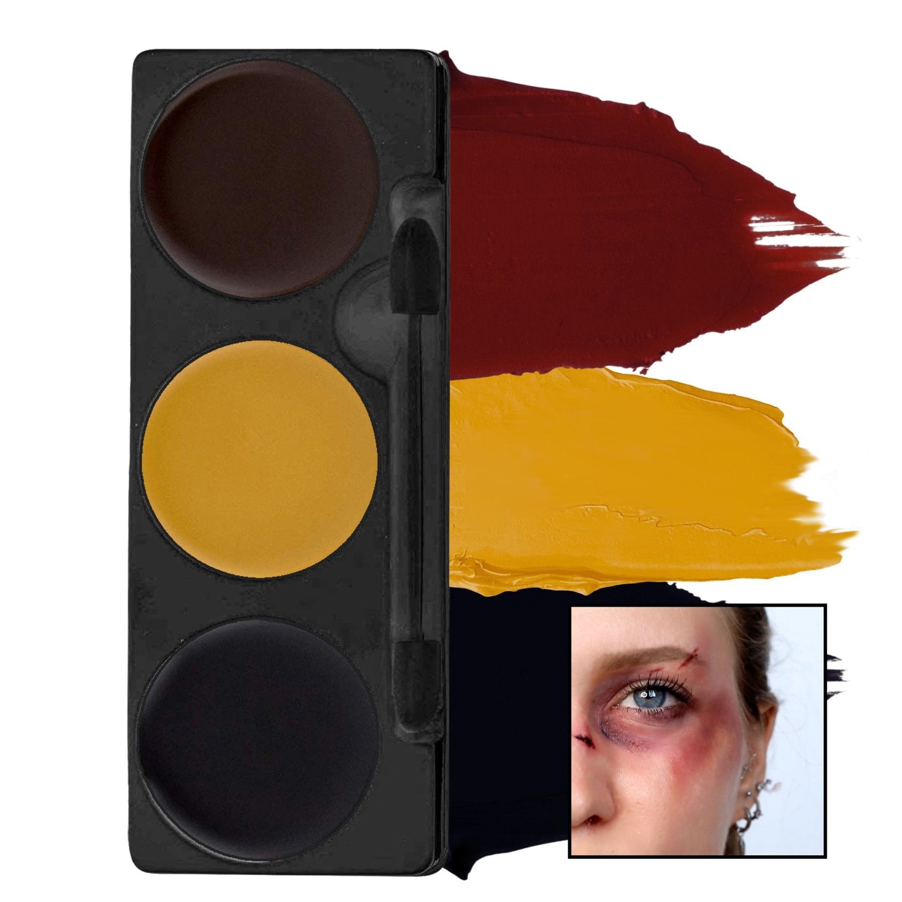 Make Up Palette Tri-Colour Face/Body Paint Bruise Kit Professional Mehron