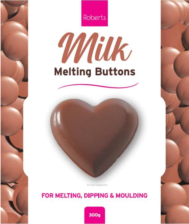 Milk Melting Chocolate Buttons 300g Roberts