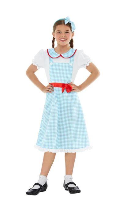 Costume Child Country Girl Blue And White