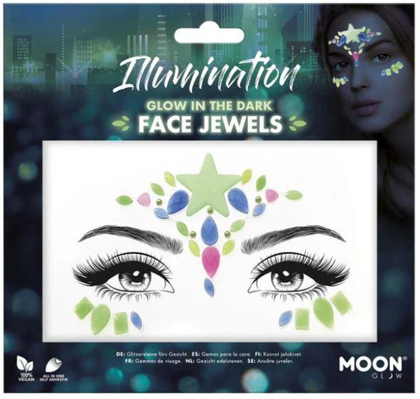 Face Jewels Illumination, Glow in the Dark Moon Glow