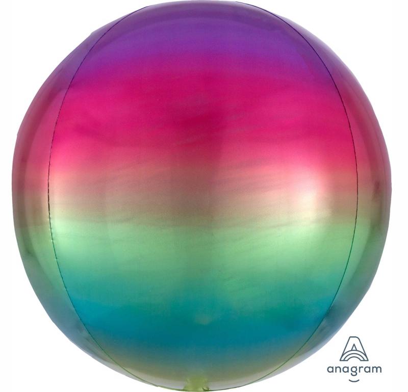 Balloon Orbz 38cm X 40cm Ombre Rainbow Each