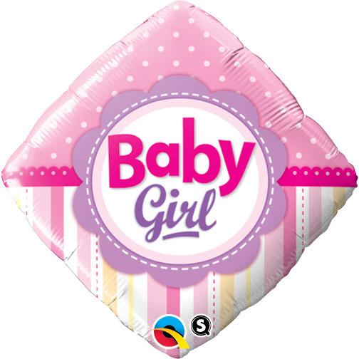 Balloon Foil 45cm Baby Girl Dots And Stripes