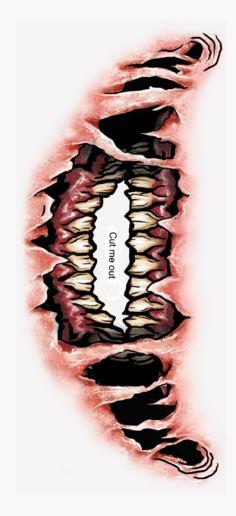 Temporary Tattoo Fx Big Mouth Decay Zombie Kit Includes Brush & 1 Paint