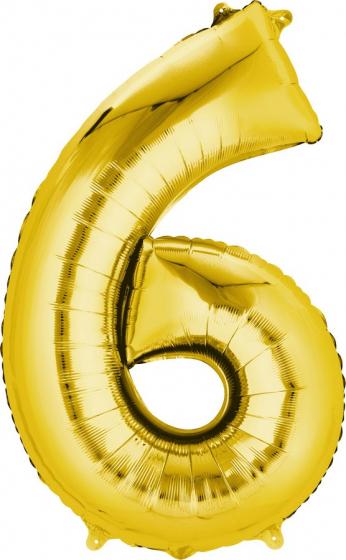 Balloon Foil Number 6 Gold 40cm