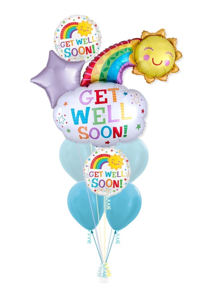 Balloon Bouquet Get Well Soon Rainbow