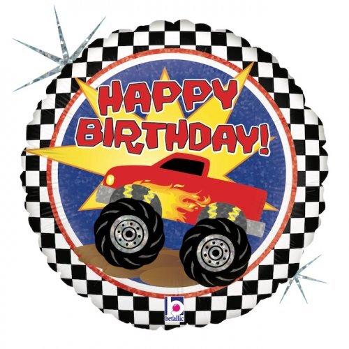 Balloon Foil 45cm Monster Truck Happy Birthday