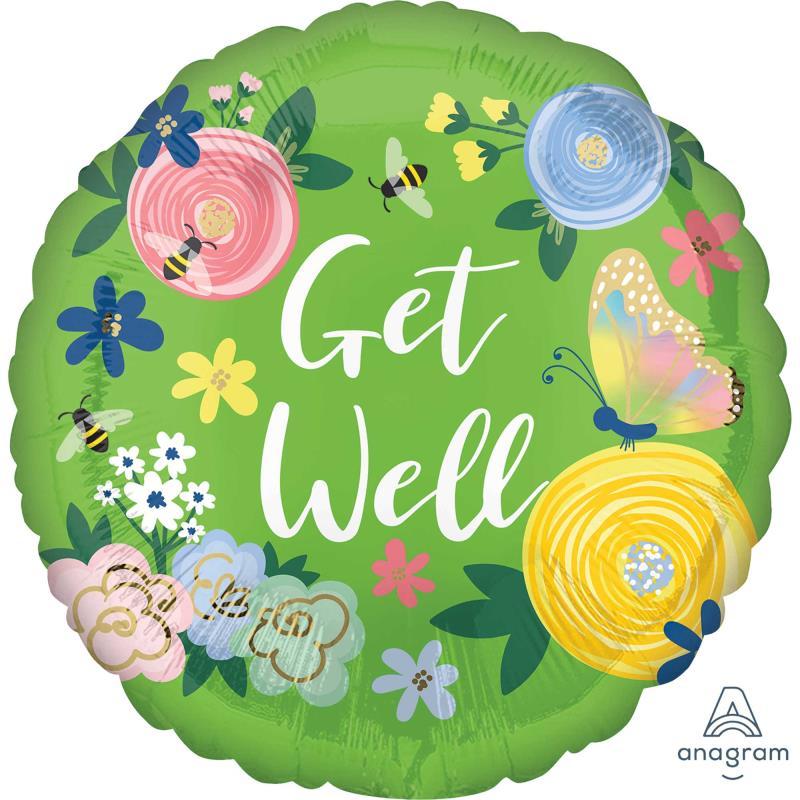 Balloon Foil 45cm Get Well Garden