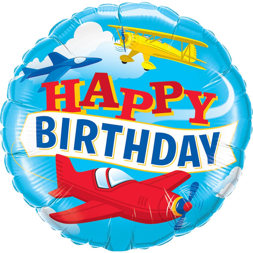 Balloon Foil 45cm Birthday Aeroplane