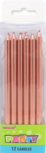 Rose Gold Candles 13cm Pk/12