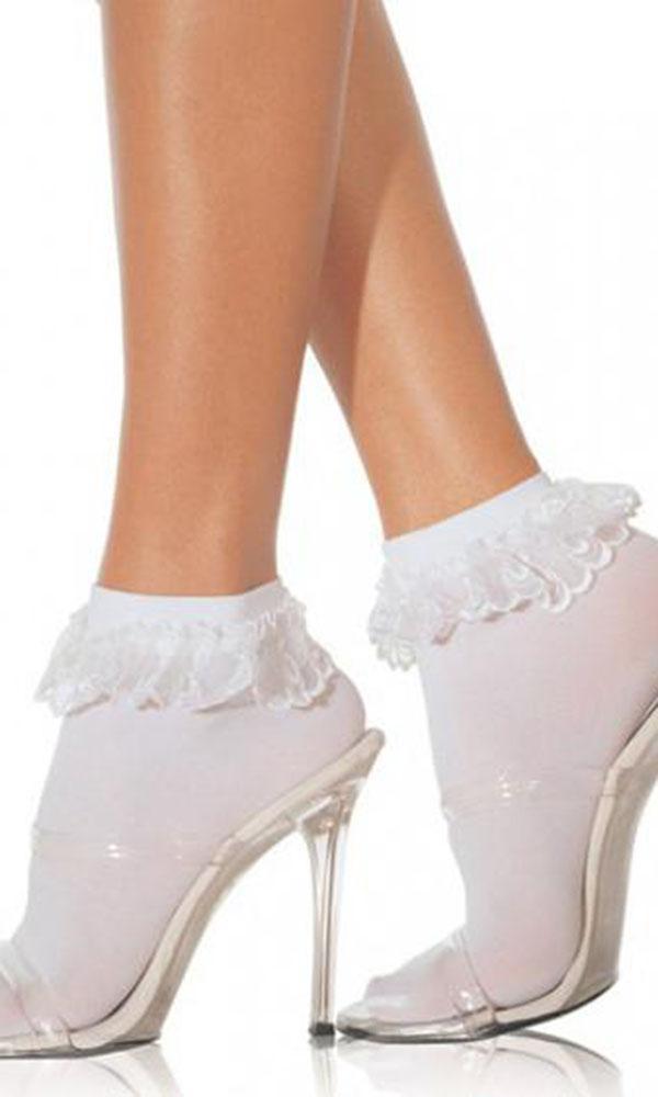 Socks Ankle White Lace With Ruffle Bobby1950s (Tom)