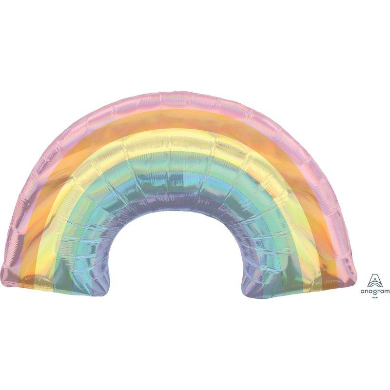 Balloon Foil Shape Rainbow Holographic Iridescent Pastel 86cm X 48cm