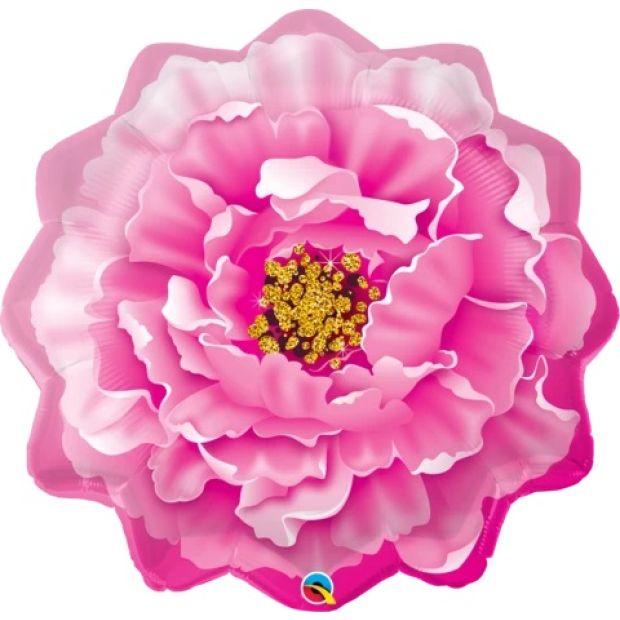 Balloon Foil Shape Pink Peony 84cm (Uninflated)