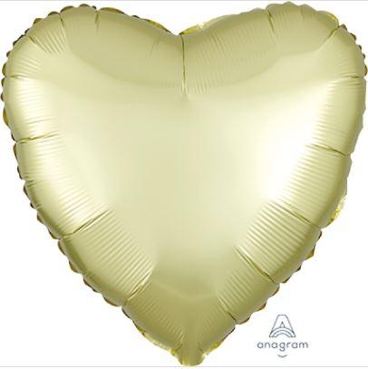 Balloon Foil 45cm Heart Pastel Yellow Luxe