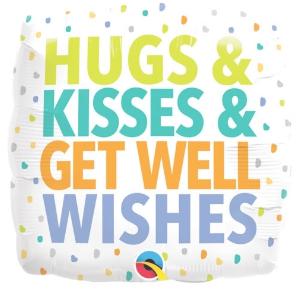 Balloon Foil 45cm Square Get Well Hugs