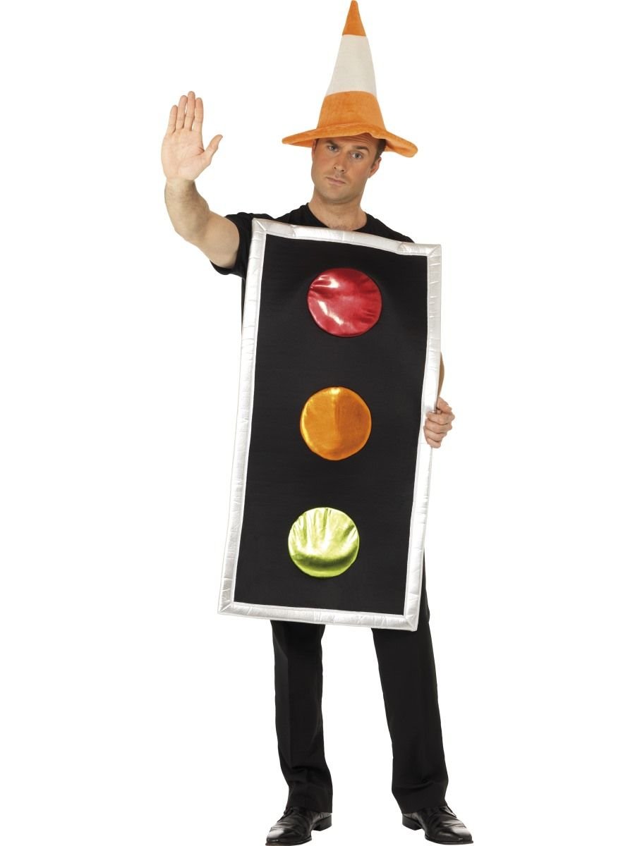 Costume Adult Traffic Lights With Cone Hat