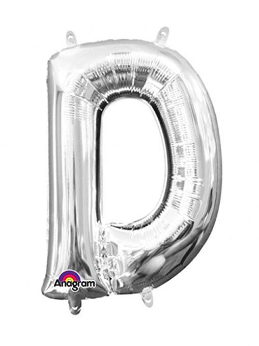 Balloon Foil Letter D Silver 40cm