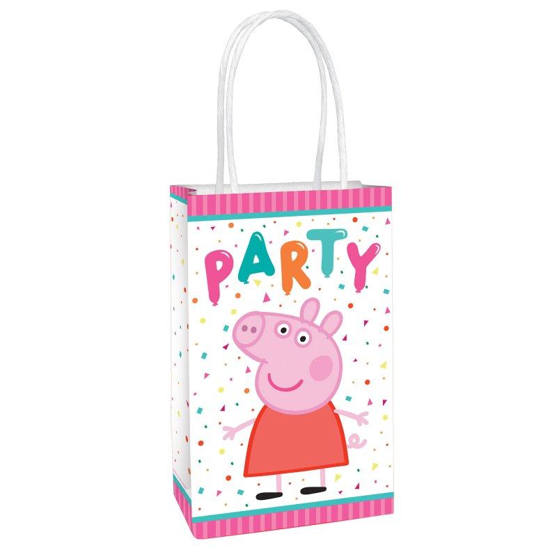 Peppa Pig Loot Bags Paper Craft Pk/8 12cm X 20cm X 8cm