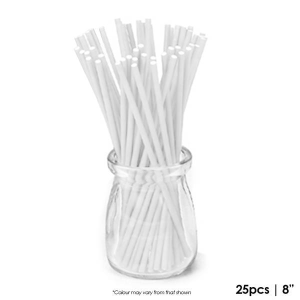 Lollipop Sticks 200mm White Pk/25