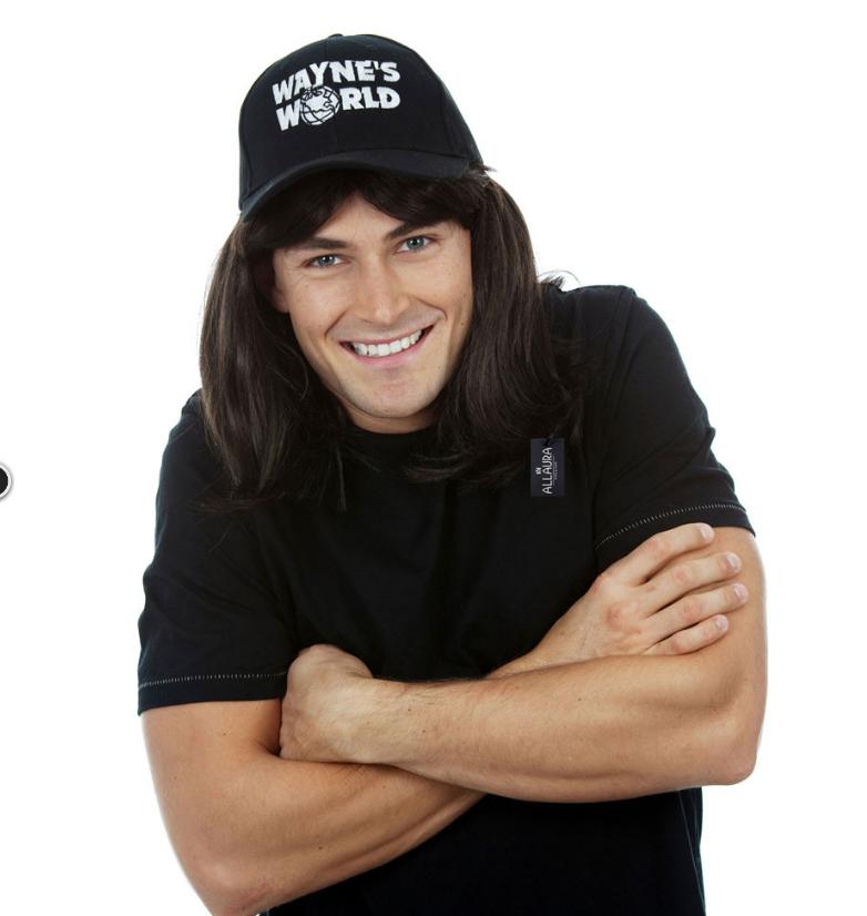 Wig And Cap Black Fringe Long