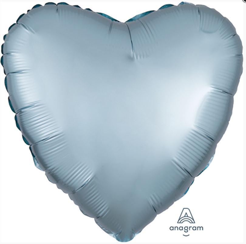 Balloon Foil 45cm Heart Pastel Blue Luxe