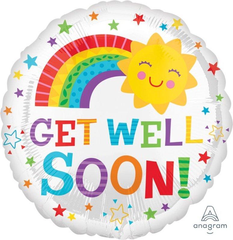 Balloon Foil 45cm Get Well Soon Happy Sun