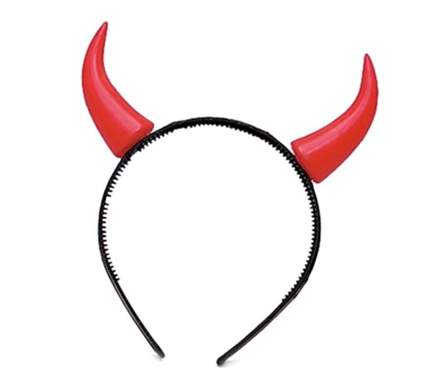 Devil Horns On Headband Plastic