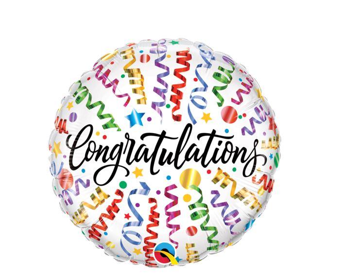 Balloon Foil 45cm Congratulations Streamers